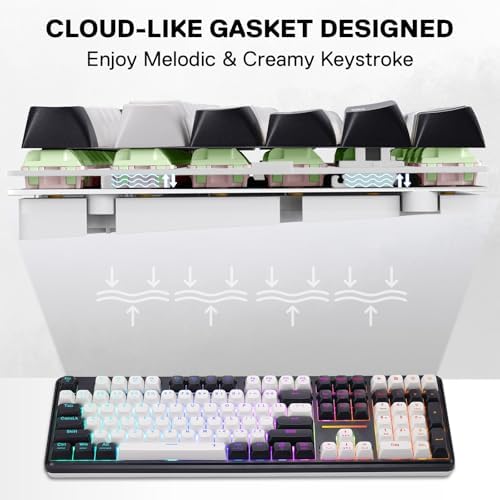 Redragon K745 PRO Wireless 108-Key Gasket RGB Gaming Keyboard, 4 Hotkeys