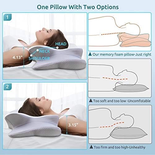 DONAMA Cervical Neck Support Pillow for Neck and Shoulder Pain Relief