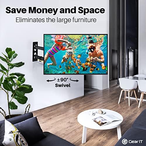 GEARit TV Wall Mount/Monitor (TVs 23 to 43 inch) Up to 66lbs - Full Motion Swivel, Tilt, Articulating Arm, Vesa 75 100 200