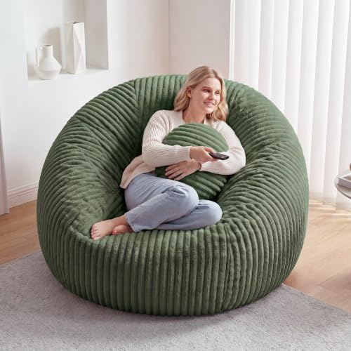 Homkdom Bean Bag Chairs for Adults, Giant Bean Bag Sofa with Back Support