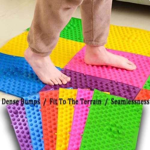 Foot Massage Mat Acupressure Mat Foot Walking Toe Plate Massage Pad Bathroom Mat Yoga Mat Anti-Slip Mat Outdoor Game 2 PCS (Green)