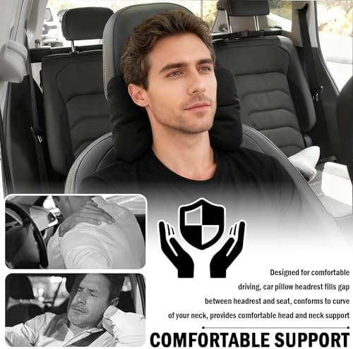 Cute Bow Car Headrest Pillow,Comfortable & Skin-Friendly Car Neck Pillow