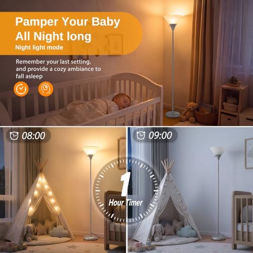 Coucrek Floor Lamp for Living Room, Torchiere Standing Light