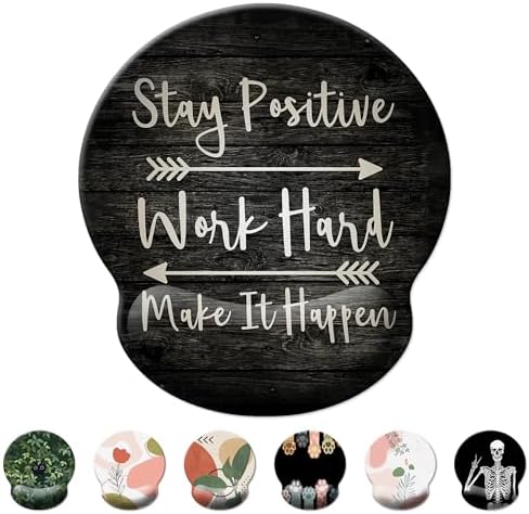 Mouse Pad Wrist Support,Ergonomic Mouse Pad with Wrist Rest,Comfortable Mousepad with Smooth Wrist Rest,Pain Relief Mouse Pads for Non-Slip Base,Computer,Laptop,Office,Home(Black Inspirational Quote)