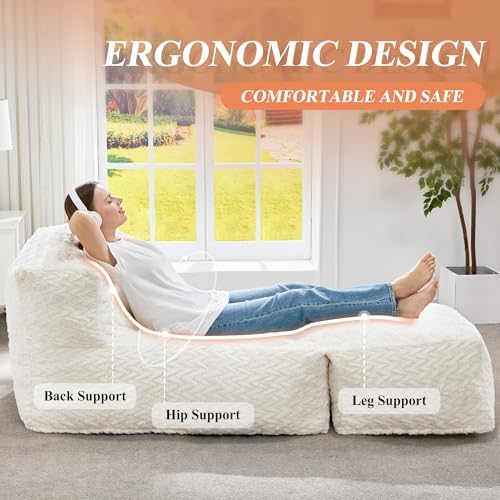 Hobestluk Large Bean Bag Chairs Sofa for Adults Giant BeanBag Couch Lounger