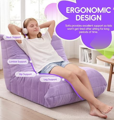 Hobestluk Medium Bean Bag Chairs Lounge Floor Chair BeanBag Couch Togo Sofa
