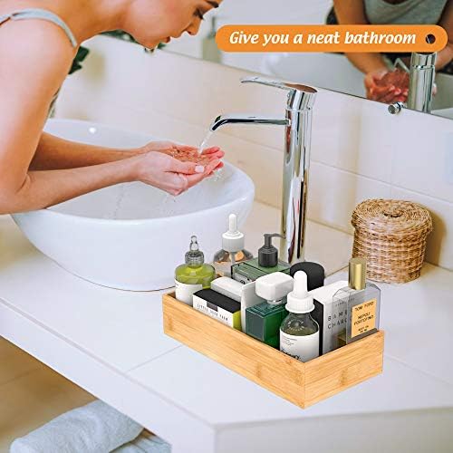Bamboo Kitchen Drawer Organizer 12"x 6", Storage Box for Utensil Organizer