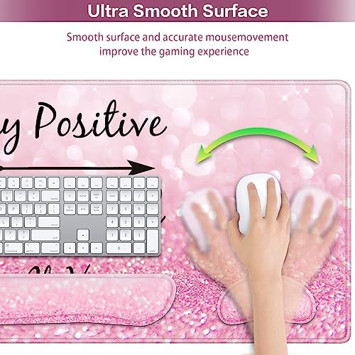 Mousepad Pink, Mouse Pad with Wrist Rest, 4-in-1