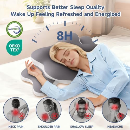 Sleep Apnea Pillow Ergonomic Cervical Neck Pillow for Pain Relief