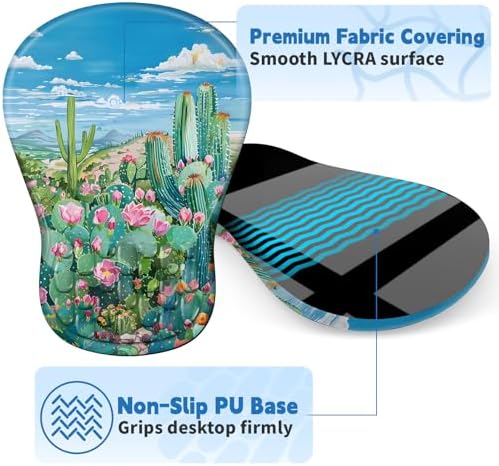 YIWEI Ergonomic Mouse Pad with Wrist Rest for Carpal Tunnel Pain Relief