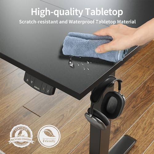 Agilestic 40 * 24 Inch Height Adjustable Electric Standing Desk, Black