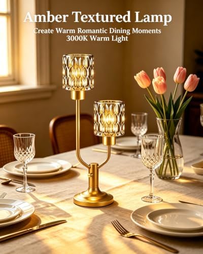 Lightdot Mid Century Modern Table Lamp Vintage Gold Lamp Dimmable Gift