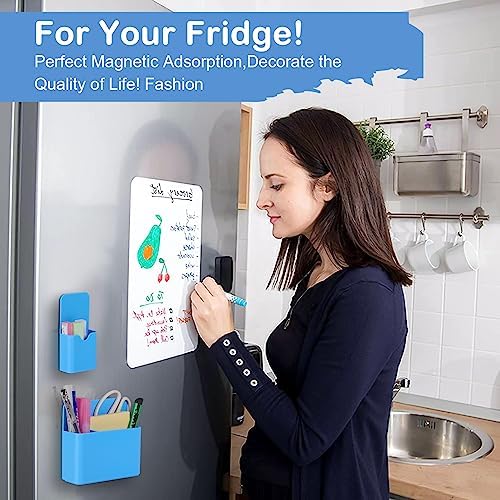 KITANIS Magnetic Pen Holder,2 Pack Magnetic Dry Erase Marker Holder with Generous Compartments,Strong Magnet Storage Marker Pen Pencil Organizer for Refrigerator,Whiteboard,Locker Accessories