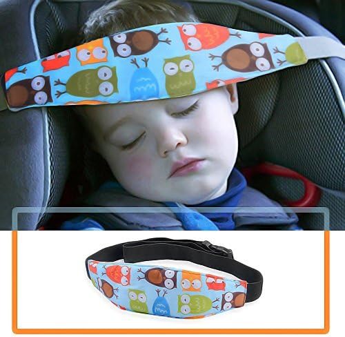 Head Support for Stroller Car Seat - Head Band Strap Headrest for Sleeping Traveling for Toddler Kids Children Child Baby Infant- (Elephant+Blue)
