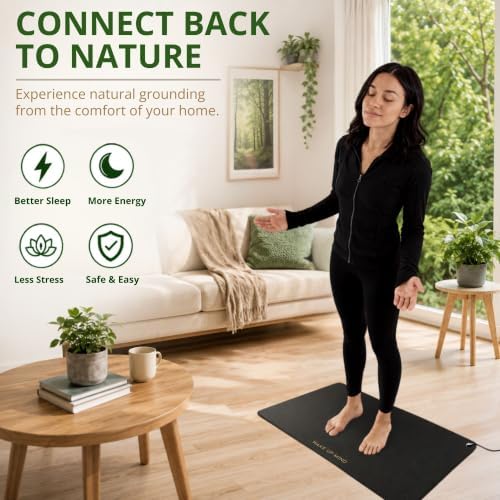 Grounding Mat for Bed & Feet, Conductive Earthing Pad for Home
