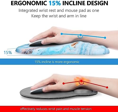 Ergonomic Mouse Pad with Wrist Support and Keyboard Wrist Rest Set