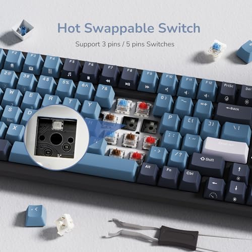 RK ROYAL KLUDGE RK98 Wireless Mechanical Keyboard, 3750mAh, 96% Layout