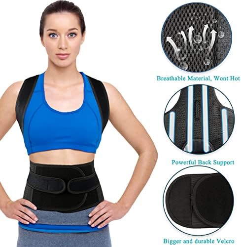 Back Brace Posture Corrector for Women and Men, Relief for Waist, Back and Shoulder Pain, Adjustable and Breathable, Improve Posture XL(37"-42")
