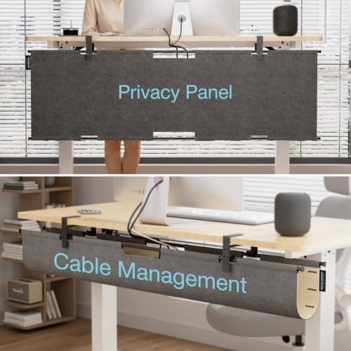 No Drill Under Desk Cable Management Tray,30" Felt Cord Organizer for Table