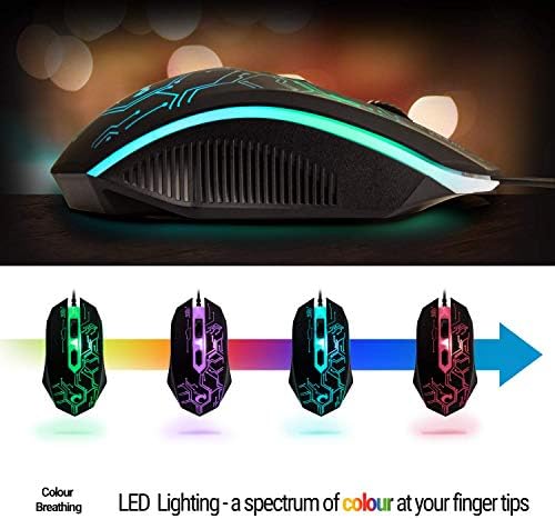 Gaming Keyboard and Mouse and Mouse pad and Gaming Headset, Wired LED RGB Backlight Bundle for PC Gamers and Xbox and PS4 Users - 4 in 1 Edition Hornet RX-250