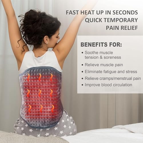 Snailax Heating Pad for Back Pain Relief, Electric Heat Pad for Cramps