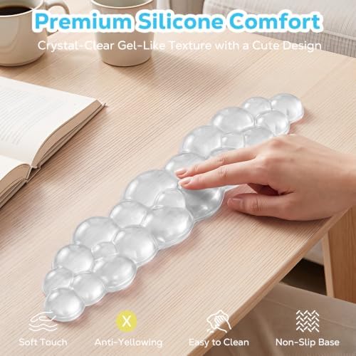 Moko Gel Cloud Wrist Rest for Keyboard and Mouse, Clear White
