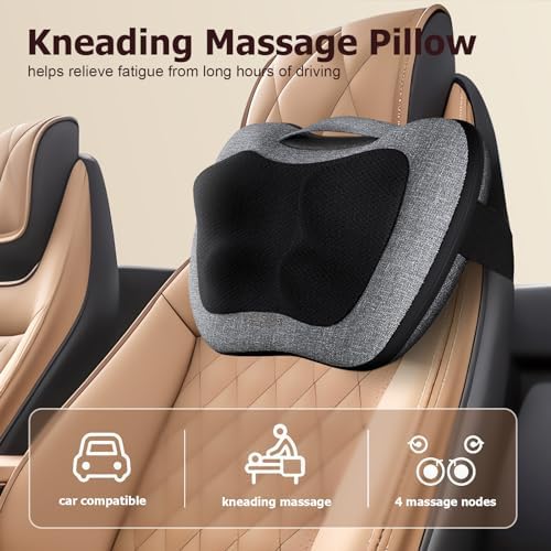 VIKTOR JURGEN Shiatsu Back Massager with Heat for Pain Relief, Gray