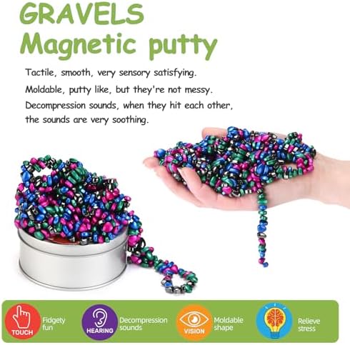 550pcs Multicolor 4 in 1 Magnet Balls Desk Toys for Adults, Ferrite Crags Magnetic Putty Desk Fidget Toys for Office