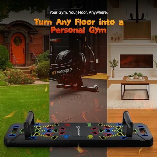 Push Up Board, 20-in-1 Foldable Pushup Board with Ergonomic Handles, Home Gym Workout Equipment for Chest, Shoulders, Triceps & Back, Portable Push Up Stand for Men & Women