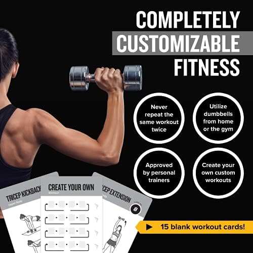 NewMe Fitness Dumbbell Workout Cards - 50 Card Exercise Deck