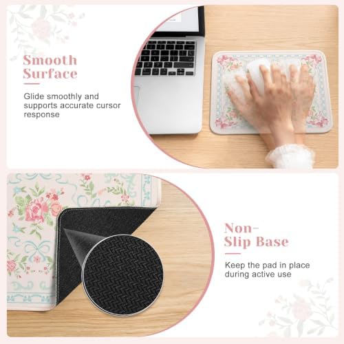 HAOCOO Blue Coquette Mouse Pad, 9.45" x 7.87" Laptop Supplies for Travel