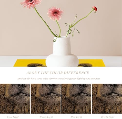 Shrahala Cute The Bear in Mineral Yellow Placemats, Bear Face Yellow Background Table Mat Linen Burlap Washable Double-Deck Heat Insulation for Dining/Kitchen Table Set of 4 (12 x 18 inch)