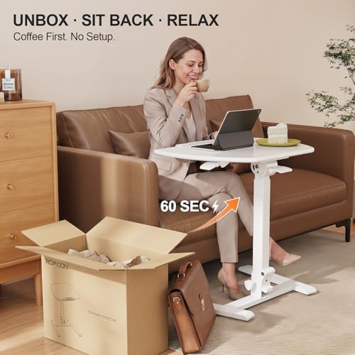 ROMOON Foldable Standing Desk with Wheels: No-Assembly, Height Adjustable