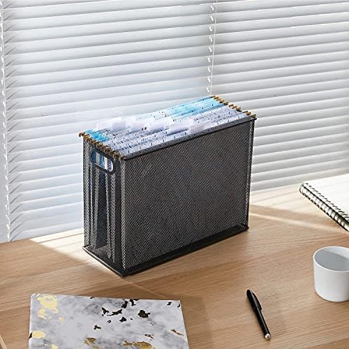 6 Pack Hanging File Folders Filing Cabinet Organizer Letter Size 1/5 Cut Adjustable Tabs Decorative for Home Office School Classroom, Gilding 9.3” x 12.8”…