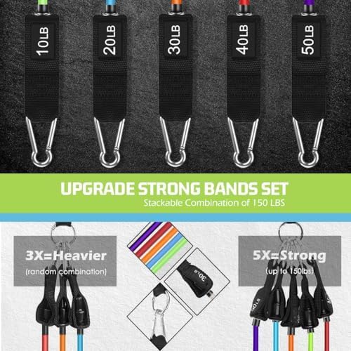 VEICK Resistance Bands with Handles, Exercise Tube Bands Set for Workouts