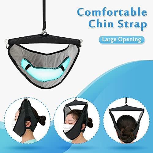 Cervical Neck Traction Device for Home Use Over The Door Hanger Unit Neck Stretcher Hammock for Pain Relief Spinal Decompression Devices Neck Sling Hanging Head Harness Physical Therapy for Men Women