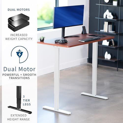 VIVO Dark Walnut 55 x 28 in Standing Desk, DESK-KIT-2W55D