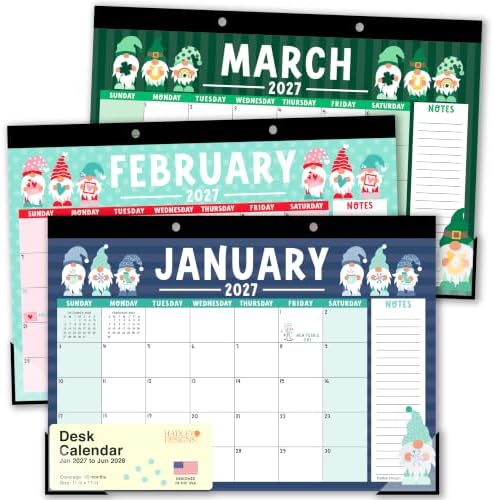 Large Desk Calendar 2027 - Desktop Calendar 2027-2028