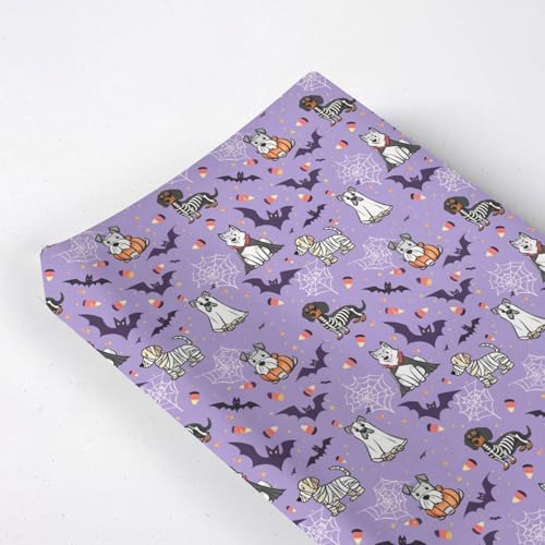 Cartoon Cute Halloween Dogs Bats Candy Corn Pattern Baby Changing Pad Cover, Unisex Fall Winter Holiday Nursery Diaper Changing Table Pad Mat Sheet for Boys Girls-16x32