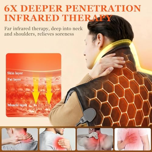 UTK Far Infrared Heating pad for Neck and Shoulders, 30s Fast Heating