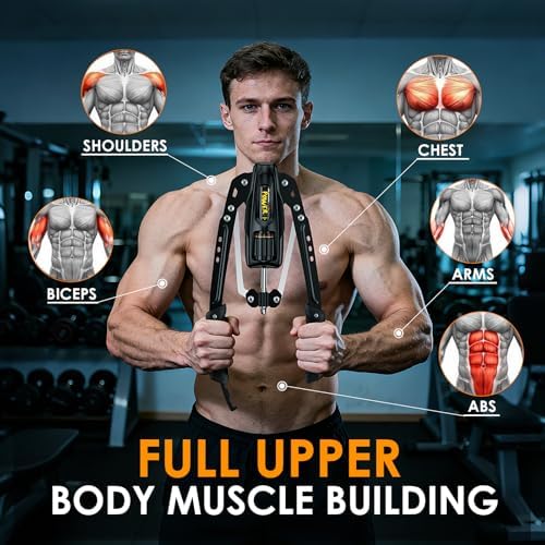 Twister Arm Exerciser - 22-440LBs Adjustable Resistance for Home Gym, Full Body Muscle Trainer for Chest, Shoulder & Arm Strength Building, Portable & Foldable