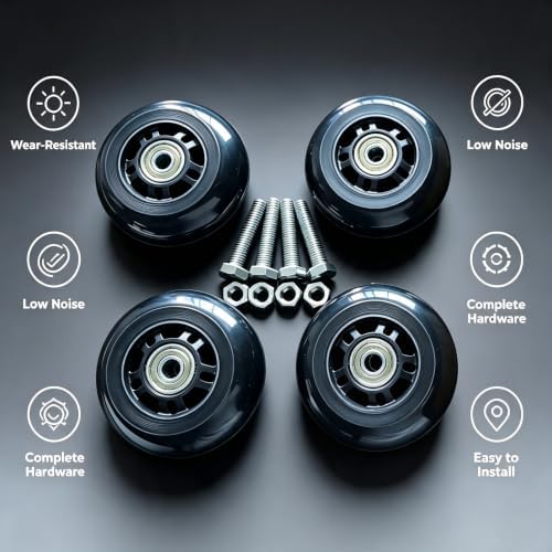 3 inch Chair PU Universal Wheel 24mm Wide 75mm Flat Universal Wheel, Roller Bearing Office Chair Storage Car Roller Car Supermarket Cart Luggage Case Small Furniture.