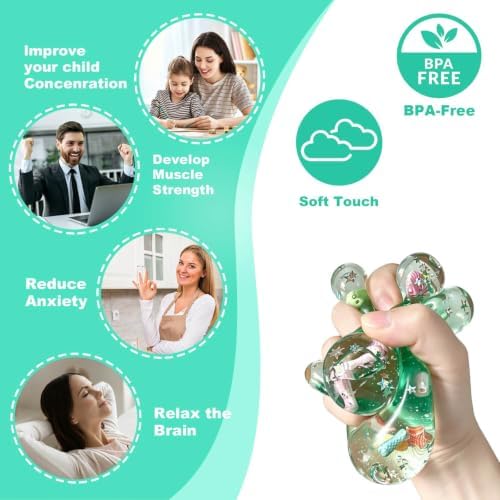 Slow Rising Squishy Toys Pack - Gifts For Teens Men Women Adults, Fidget Toys Sensory Squeeze Toy For Stress Relief, Anxiety Relief Toys For Teens Adults Men Desk Toy Accessory, Stocking Stuffer Gifts