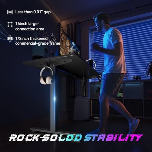 48 x 24 Inch Electric Standing Desk, 3 Memory Presets, Black