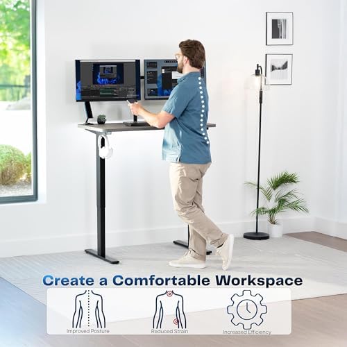 VIVO Dark Gray 43 x 24 in Standing Desk, DESK-1B4G