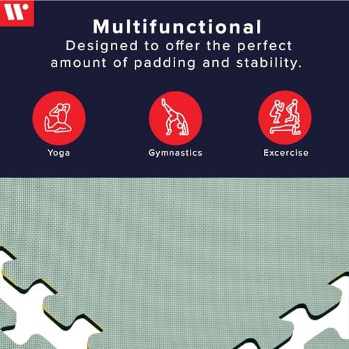 We Sell Mats 3/8" Thick Multipurpose EVA Foam Exercise Floor Mat, Interlocking Tiles, Anti-Fatigue for Home or Gym