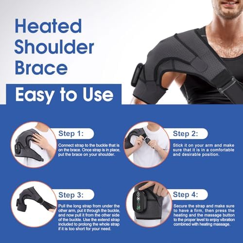 Cordless Shoulder Heating Pad with Massage, FSA Eligible Items Heating Pad