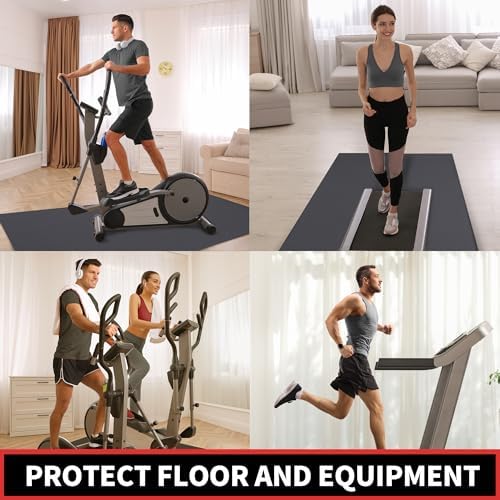 GymCope Treadmill Mat for Hardwood Floor Carpet 7'x3'/6'x3'/6'x2.5'/4'x2'