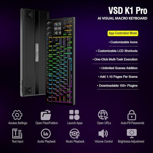 VSD K1 Pro 87‑Key Macro Mechanical Keyboard with Integrated Streaming Deck