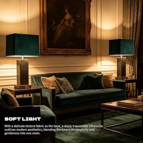 GO&SO 14" Rectangle Lamp Shades Set of 2 Medium,Mirror Reflect Art Shade